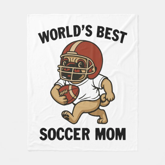 VÄRLDENS BÄSTA SOCKER MAMMA - PUG PLAYER FLEECEFILT (Framsidan)
