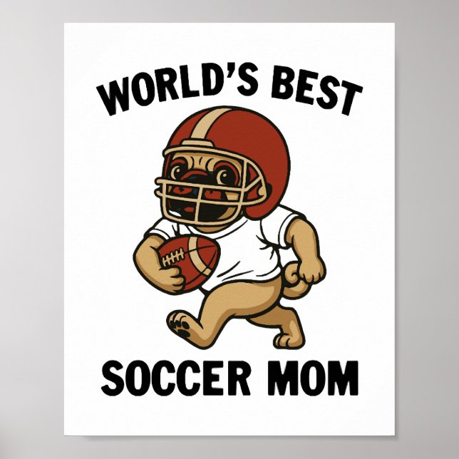 VÄRLDENS BÄSTA SOCKER MAMMA - PUG PLAYER POSTER (Framsidan)