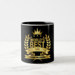 Världens Bästa Son Rolig Svart Guld Två-Tonad Mugg<br><div class="desc">Den perfekta gåvan till världens bästa son. Personifiera namnet för att skapa en unik gåva. Ett perfekt sätt att visa honom hur fantastisk han är varje dag. Designad av Thisisnotme©</div>