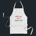 Världens bästa Spaghetti Chef - röd vit grönt Förkläde<br><div class="desc">Världens bästa Spaghetti Chef i rött vitt och grönt. Den avser den italienska trifärgen .Graphic-formgivningen med lumirala . Lustigt textformat för utmärkt Spaghetti Chefs.</div>