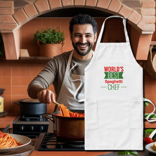 Världens bästa SpaghettiChef - röda vita g Långt Förkläde