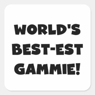 Världens bästa spel - svartvitt och svartvitt fyrkantigt klistermärke