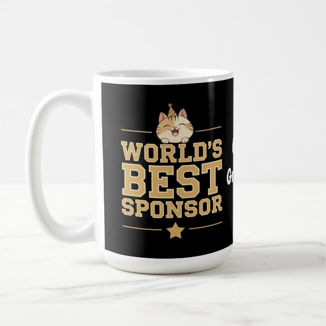 Världens bästa sponsor någonsin livsmedelsbankens  kaffemugg (Vänster)