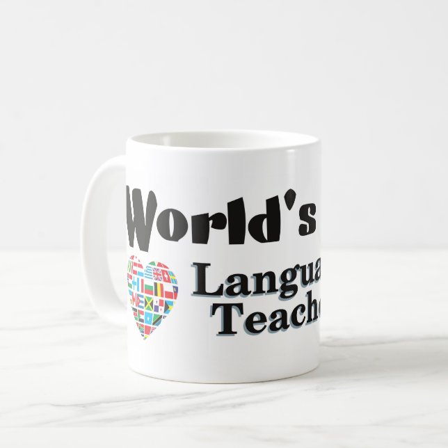 Världens bästa språklärare kaffemugg (Framsida vänster)