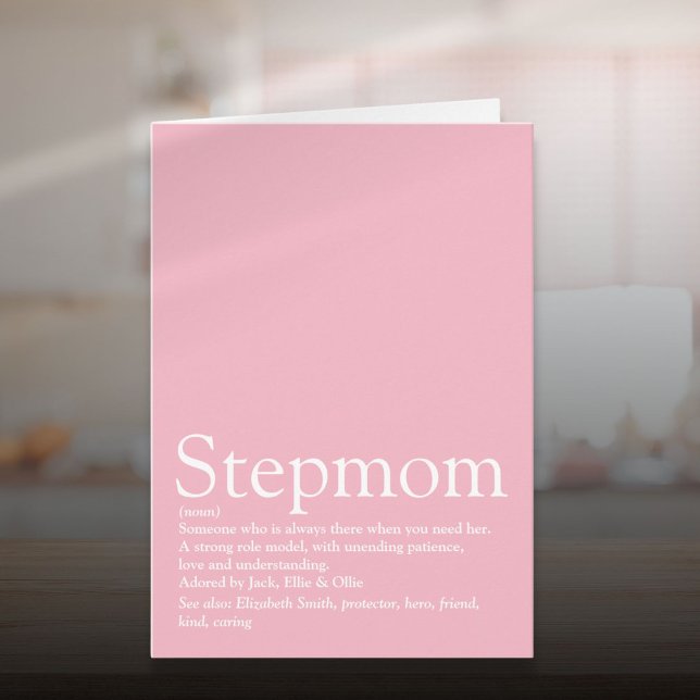 Världens bästa Stepmamma Stepmor-definition Kort (World's Best Ever Stepmom Stepmother Definition Card)