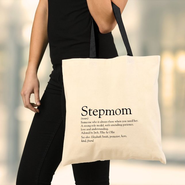Världens Bästa Stepmor Stepmamma Definition Tygkasse (World's Best Ever Stepmom Stepmother Definition Tote Bag)