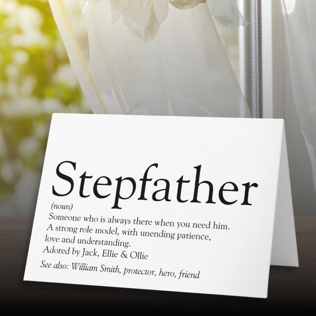 Världens bästa styvfar Definition Kort (World's Best Ever Stepfather Stepdad Definition Card
)