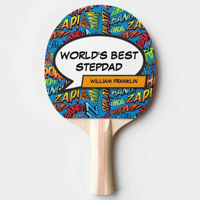 Världens bästa styvfarbror rolig cool modern pingisracket (Framsidan)
