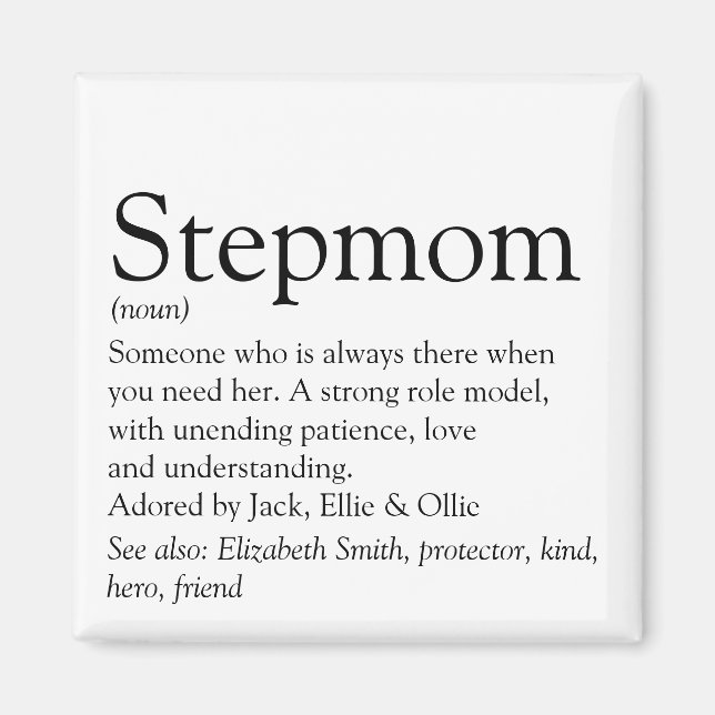 Världens bästa styvmamma någonsin, Styvmamma Defin Magnet (Framsidan)
