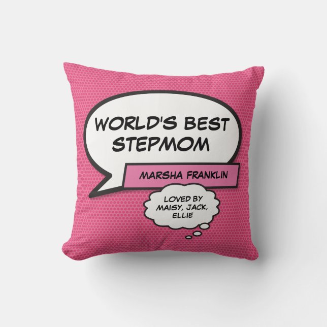 Världens Bästa Styvmoder Bonus Mamma Rosa Kul Kudde (Framsida)