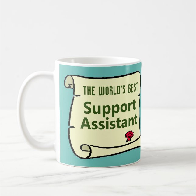 Världens bästa supportassistent. kaffemugg (Vänster)