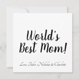 Världens bästa svartvita anpassningsbar i Mamma-sn Inbjudningar