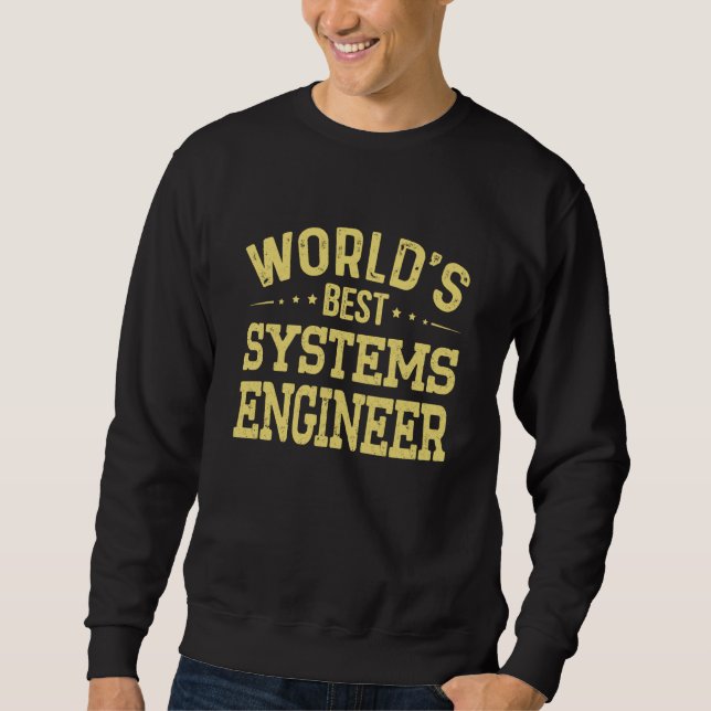 Världens Bästa Systemingenjör Titel System En Lång Ärmad Tröja (Framsida)