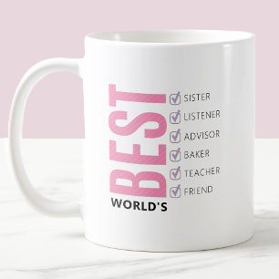 Världens Bästa Syster Checklista för Personlig Anv Kaffemugg