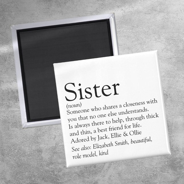 Världens Bästa Syster Definition Magnet (World's Best Ever Sister Definition Magnet)