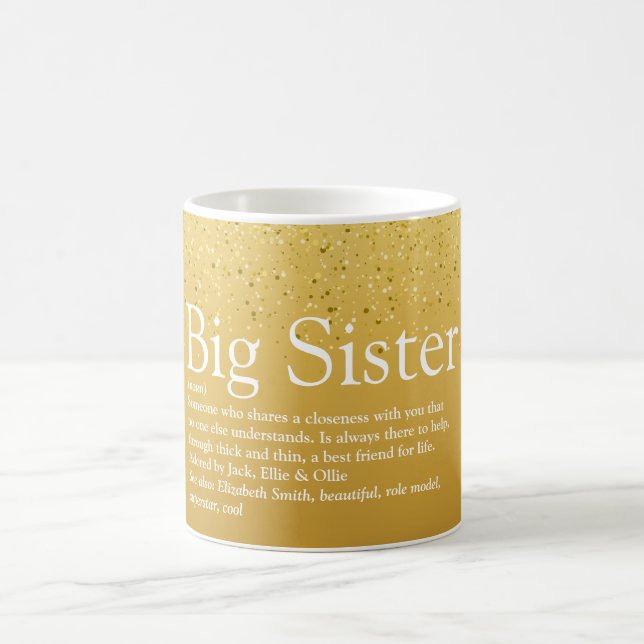 Världens Bästa Syster Någonsin Guld Glitter Kaffemugg (Center)