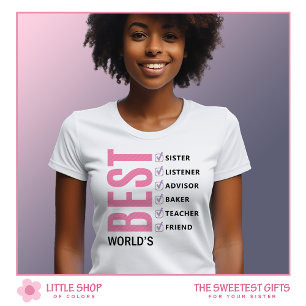 Världens Bästa Syster Personlig Checklista T Shirt