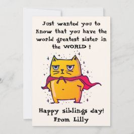 Världens Bästa Syster | Syskon Dagens Hälsning  Kort