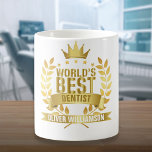 Världens bästa tandläkare Guld 5 Star Kaffemugg<br><div class="desc">Anpassa för världens bästa tandläkare att skapa en unik gåva till dem. Designad av Thisisnotme©</div>
