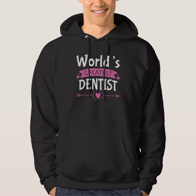 Världens Bästa Tandläkargrupp Tänder Vård Medicins Hoodie (Framsida)