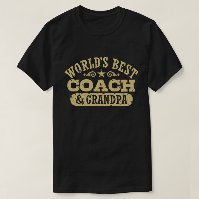 Världens bästa tränare och farfar t shirt (Design framsida)