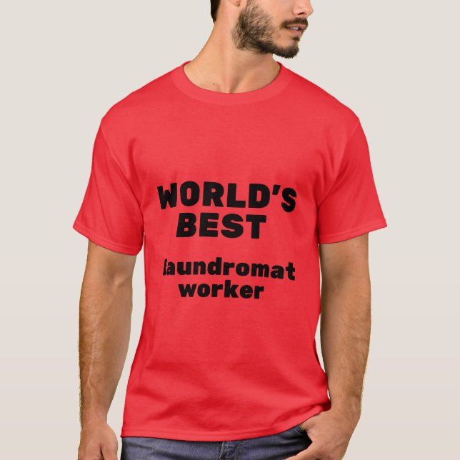 Världens bästa tvättarbetare t shirt (Framsida)