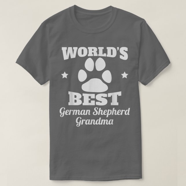 Världens bästa tyska shepherd Grandma Hund älskare T Shirt (Design framsida)