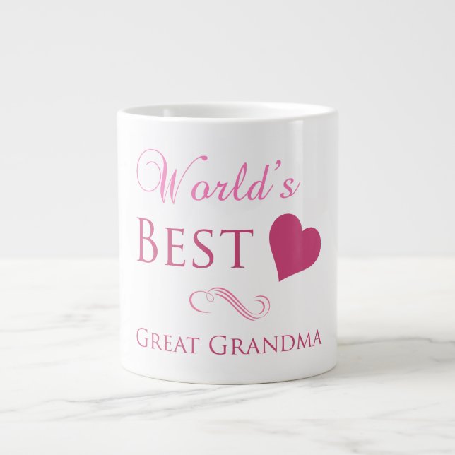 Världens bästa Underbara mormor (hjärta) Jumbo Mugg (Framsidan)