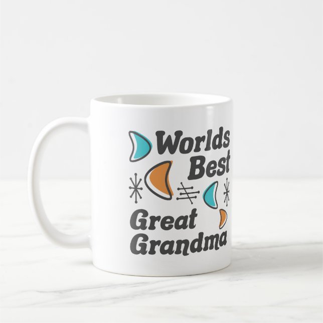 Världens bästa Underbara mormor Retro Kaffemugg (Vänster)