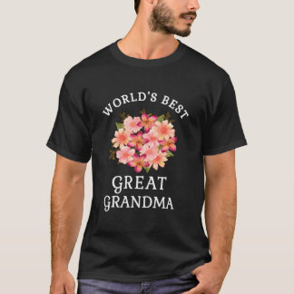 Världens bästa Underbara mormor-Rosa persikoblomma T Shirt