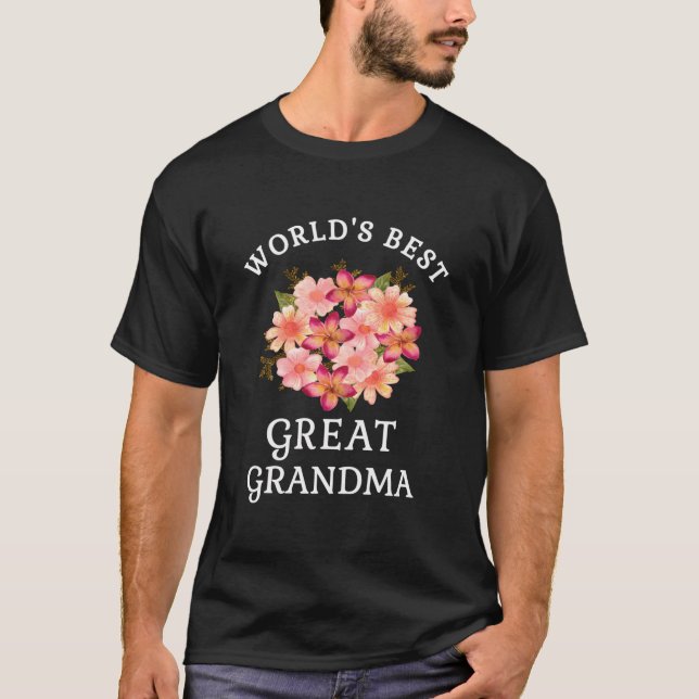 Världens bästa Underbara mormor-Rosa persikoblomma T Shirt (Framsida)