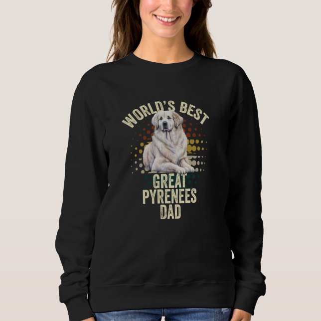 Världens bästa Underbara Pyrenéerna Pappa Retro Un T Shirt (Framsida)