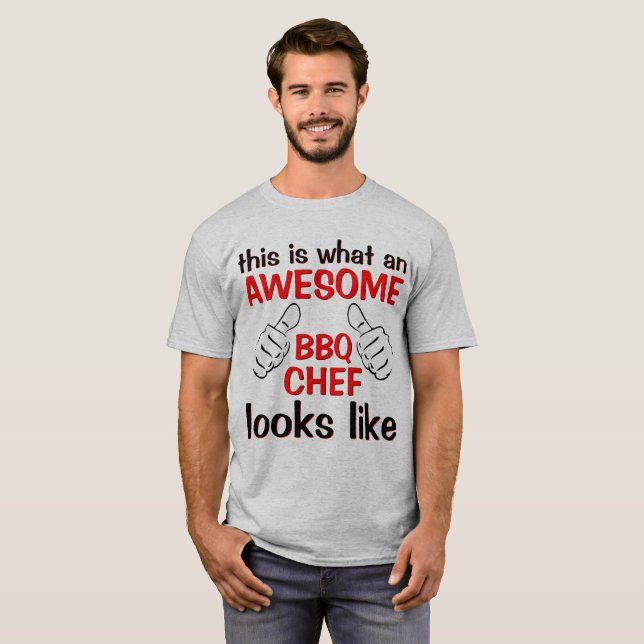 Världens bästa Underbarare Fantastisk BBQ Chef T-shirt (Hel framsida)