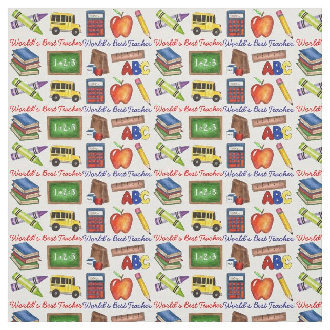 Världens bästa undervisarskola Apple Buss Tyg (Provkarta)