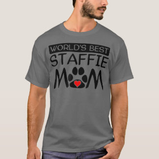 Världens bästa utskrift av Staffie Mamma Hundägare T Shirt