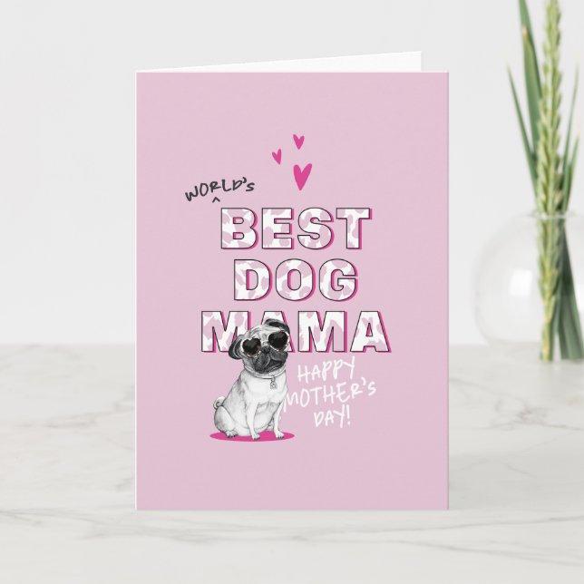 Världens bästa utskrivbara kort för Mamma | Hund M (Framsida)
