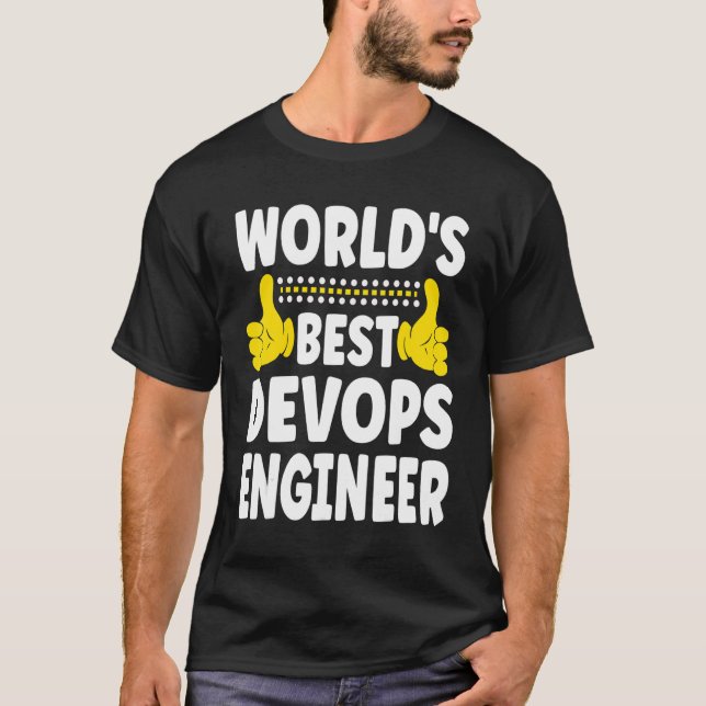 Världens bästa utvecklare i Ingenjör-jobb "Devops  T Shirt (Framsida)