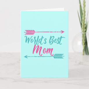 Världens bästa vackra Mors dag Teal-Rosa i Mamma Kort
