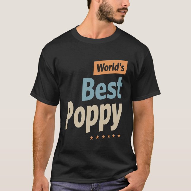 Världens bästa vallmo - Pappa, morfar Funny T Shirt (Framsida)