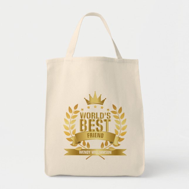Världens Bästa Vän Guld Tygkasse (Framsidan)