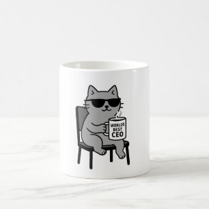 Världens bästa VD - Smug Grått Cat Mugg