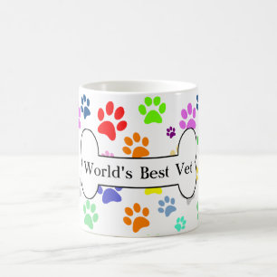 Världens bästa veterinär Färgfläckig Pet Tass Kaffemugg