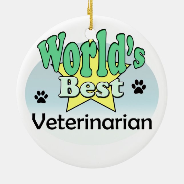 Världens bästa veterinär julgransprydnad keramik (Baksidan)