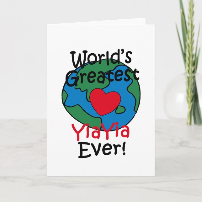 Världens Bästa YiaYia Hjärta Kort (Framsida)