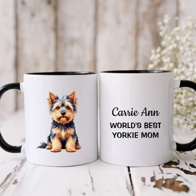 Världens bästa Yorkie Mamma med Bild Mugg (Skapare uppladdad)