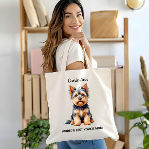 Världens bästa Yorkie Mamma med Bild Tygkasse