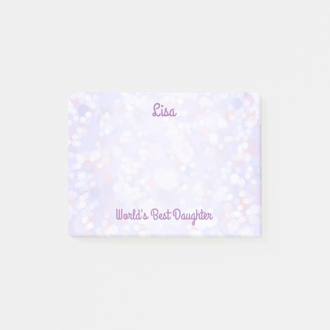 Världens bäste dotter Söt Bokeh Post-it Block (Framsida)