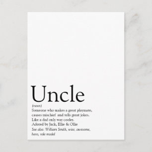 Världens bäste någonsin-farbror, Funcle Definition Vykort