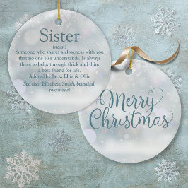 Världens bästförestående sisterjul julgransprydnad keramik