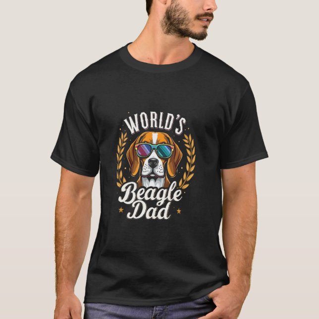 VÄRLDENS Beagle Pappa Beagle Pappa Present T Shirt (Framsida)